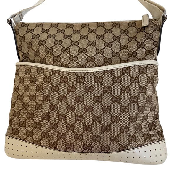 Gucci GG Crossbody Bag with Adjustable Strap - Canvas and Leather - Vintage Y2K - Picture 10 of 15